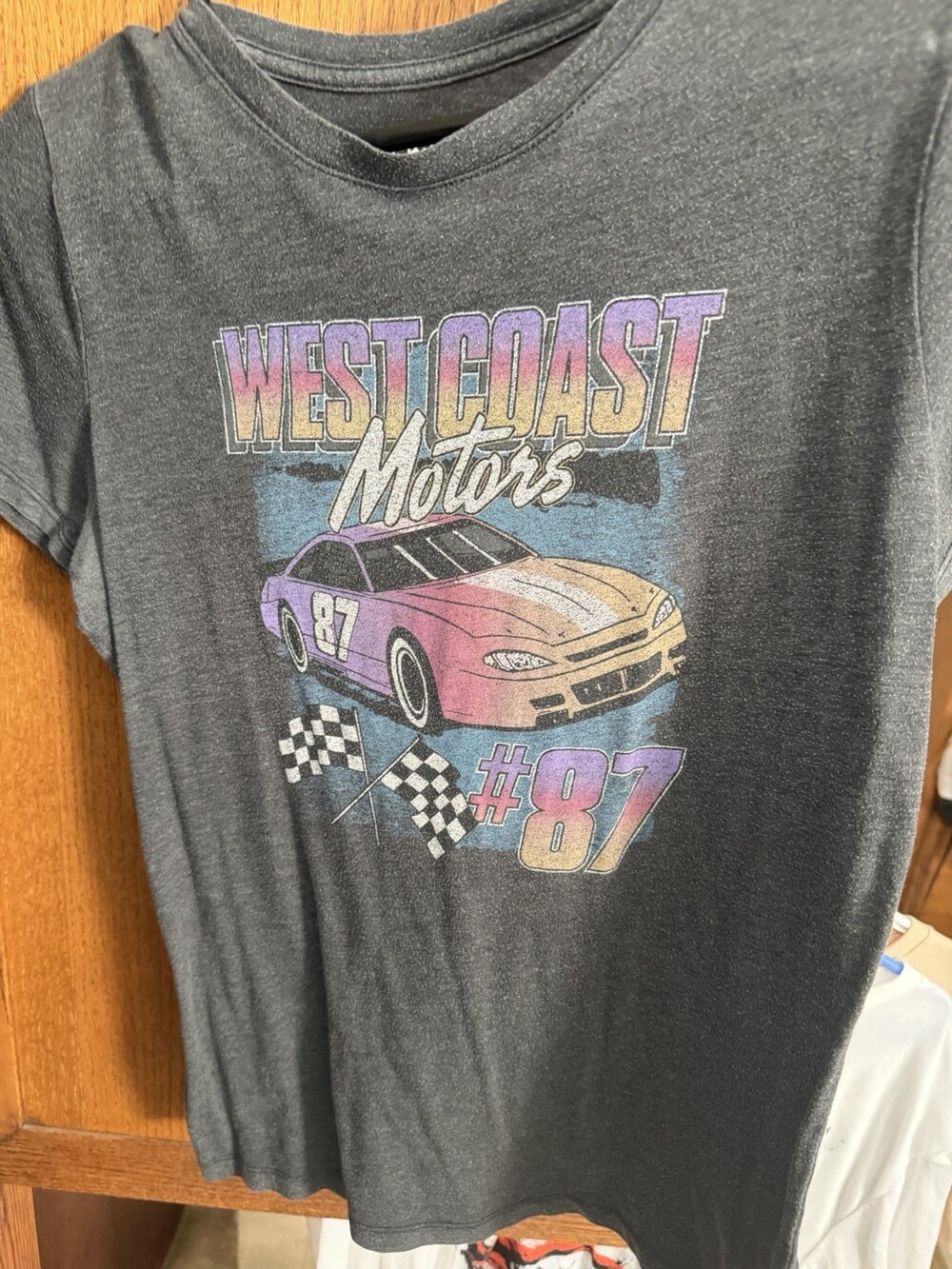 Free State West Coast Racing Top Tee Black Womens Size S